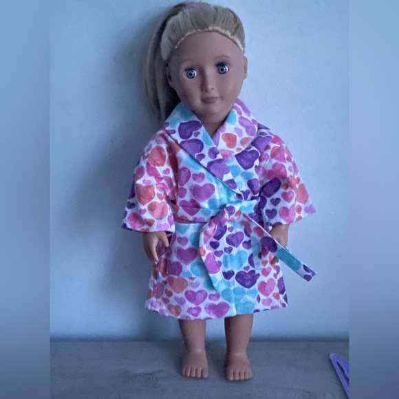 Vibrant Heart Pattern Doll Robe - Picture 1 of 1